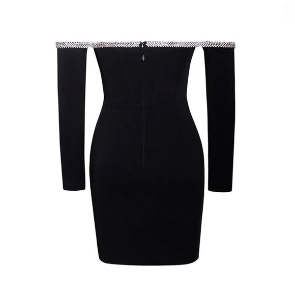 NIKITA OFF SHOULDER LONG SLEEVE CORSET SHORT DRESS - Picture 8 of 9